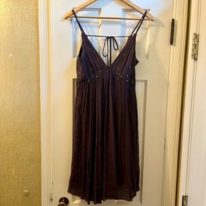 BCBGMAXAZRIA deep purple beaded cocktail dress